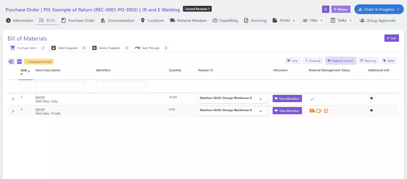 Materials Management Software - Material Tracking | Current SCM