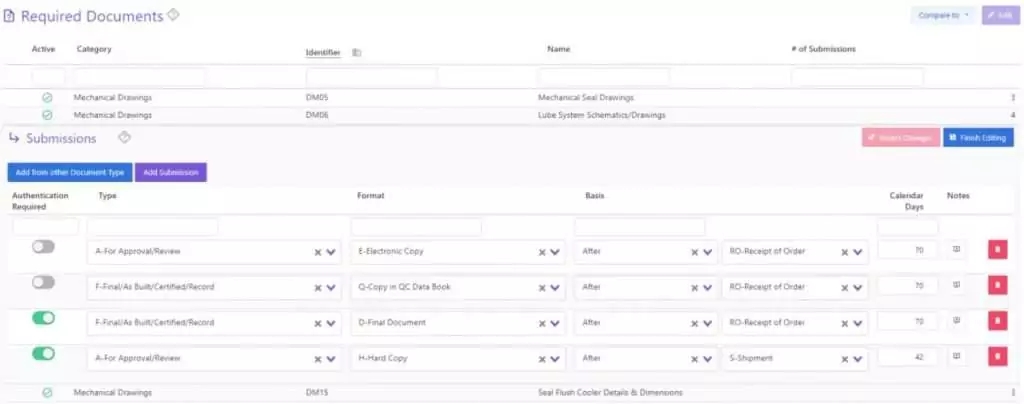 Documentation Vendor Document Requirements