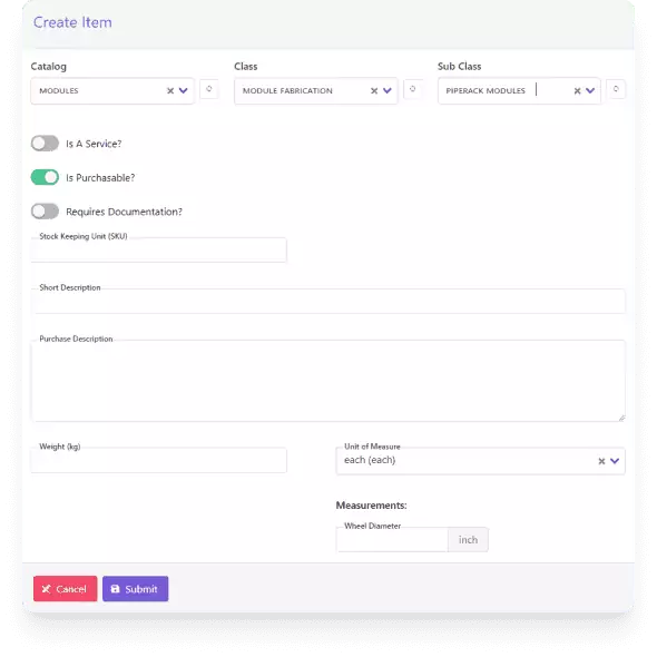 Procurement Catalog Management Software - Create New Item | Current SCM