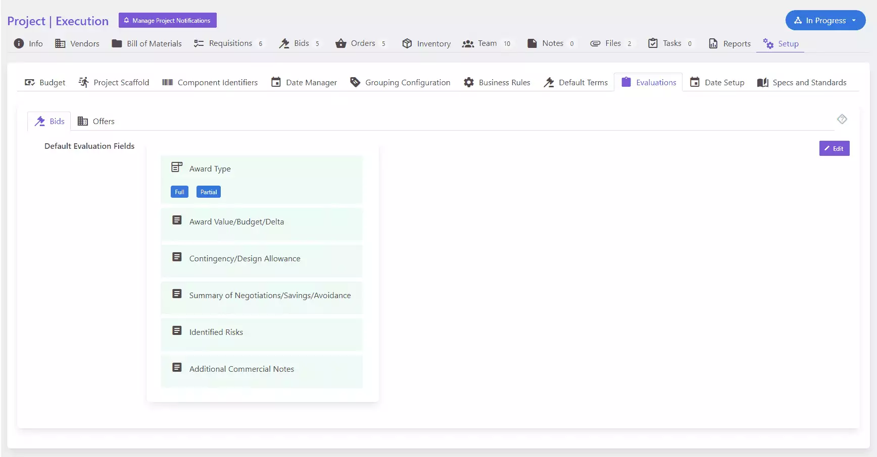 Project Procurement Software - Project Customization | Current SCM