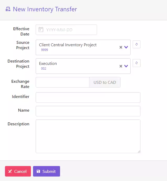 Project Procurement Software - Cross-Project Inventory Transfer | Current SCM